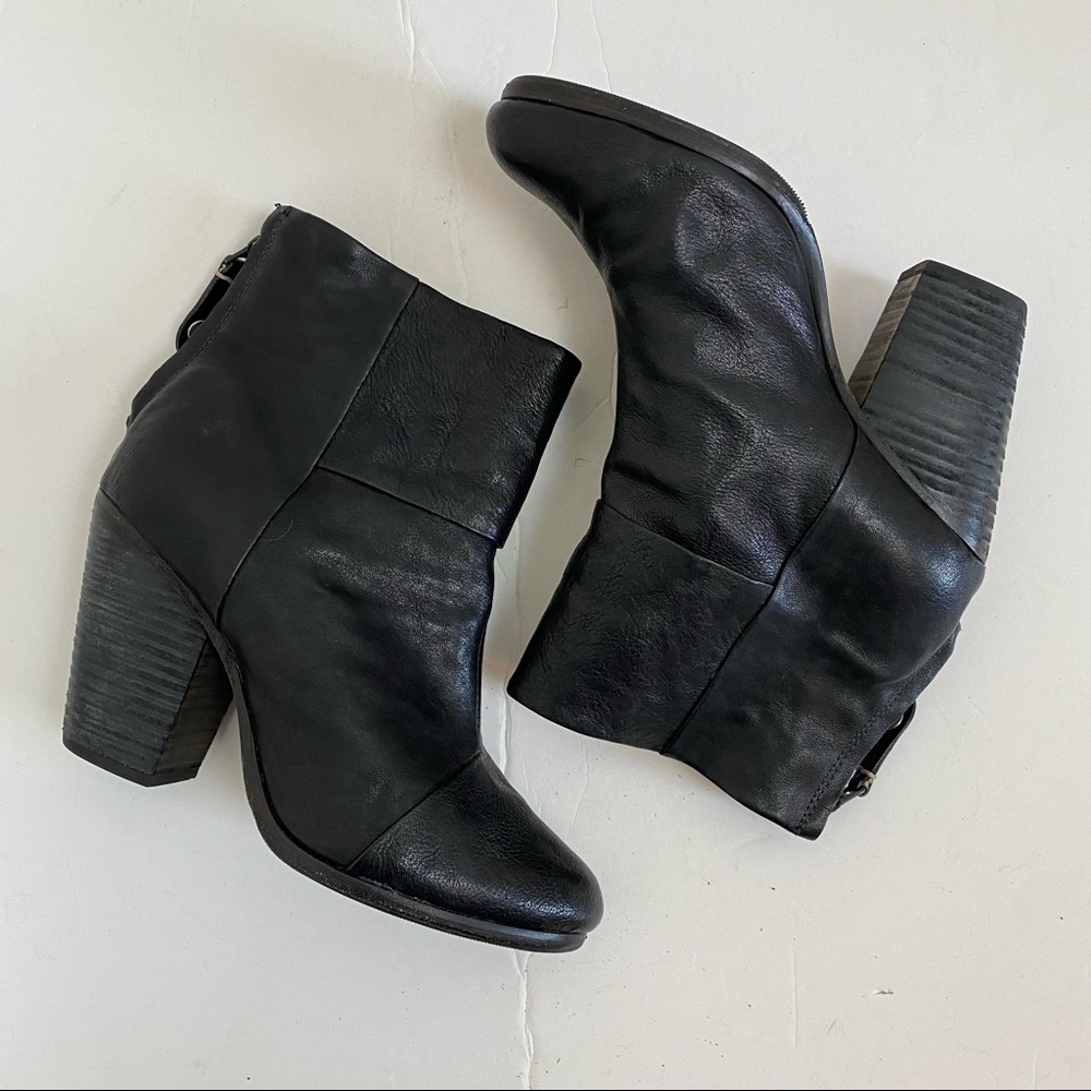 Rag & Bone Classic Newbury Black Leather Ankle Bootie